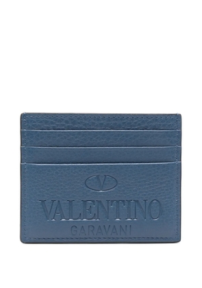 Valentino Garavani logo-debossed leather cardholder - Blue