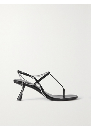KHAITE - Linden Crystal-embellished Leather Sandals - Black - IT36,IT36.5,IT37,IT37.5,IT38,IT38.5,IT39,IT39.5,IT40,IT40.5,IT41
