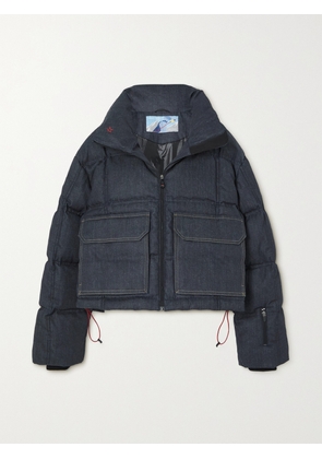 Perfect Moment - Dl1961 Nevada Cropped Denim Down Ski Jacket - Blue - x small,small,medium,large