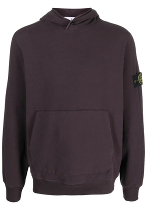 Stone Island Compass-patch cotton hoodie - Purple