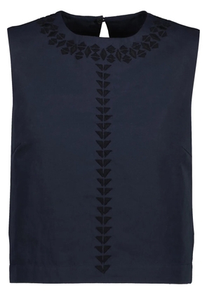 Yves Salomon embroidered top - Blue
