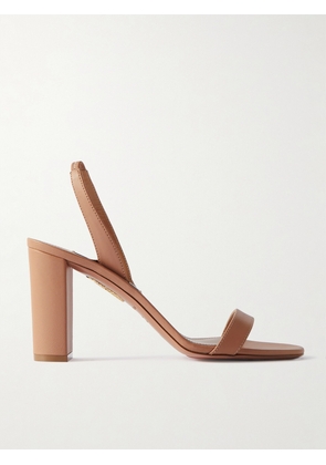 Aquazzura - So Nude 85 Leather Slingback Sandals - Neutrals - IT35,IT36,IT36.5,IT37,IT37.5,IT38,IT38.5,IT39,IT39.5,IT40,IT40.5,IT41,IT41.5,IT42