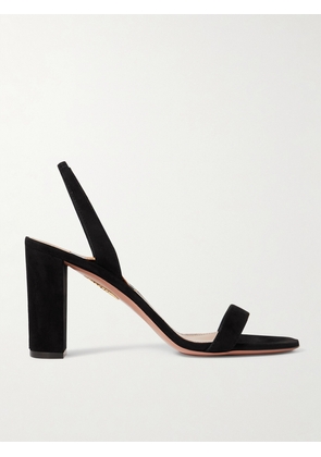 Aquazzura - So Nude 85 Suede Slingback Sandals - Black - IT35,IT35.5,IT36,IT36.5,IT37,IT37.5,IT38,IT38.5,IT39,IT39.5,IT40,IT40.5,IT41,IT41.5,IT42