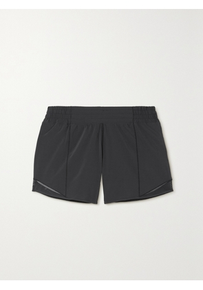 lululemon - Hotty Hot Low-rise Mesh-paneled Stretch Recycled-swift Shorts - 4" - Black - US2,US4,US6,US8,US10,US12,US14
