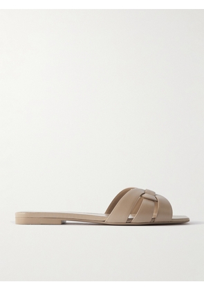 SAINT LAURENT - Tribute Woven Leather Slides - Neutrals - IT34,IT34.5,IT35,IT35.5,IT36,IT36.5,IT37,IT37.5,IT38,IT38.5,IT39,IT39.5,IT40,IT40.5,IT41,IT41.5,IT42