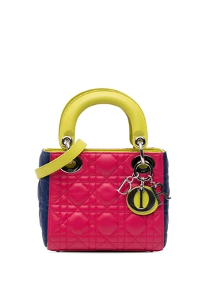 Christian Dior Pre-Owned 2013 Mini Tricolor Lambskin Cannage Lady Dior satchel - Pink