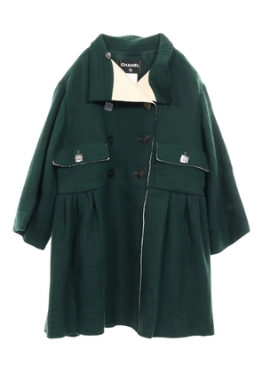 CHANEL Pre-Owned Coco Mark wool coat - Green