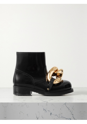 JW Anderson - Chain-embellished Glossed-rubber Rain Boots - Black - IT35,IT36,IT37,IT38,IT39,IT40,IT41