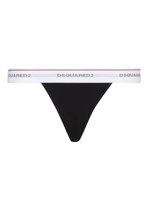 DSQUARED2 logo-band thong - Black