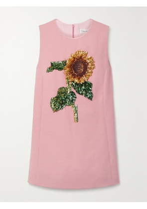 Oscar de la Renta - Embellished Wool And Silk-blend Mini Dress - Pink - US0,US2,US4,US6,US8,US10,US12,US14