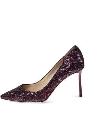Jimmy Choo Pre-Owned 85mm glitter-embellishment pumps - Purple