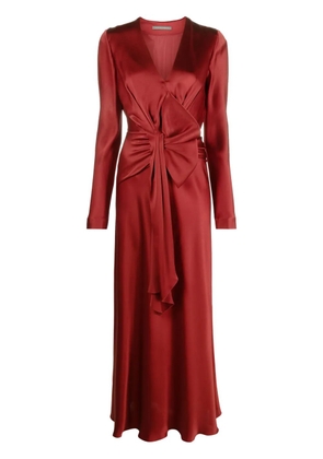Alberta Ferretti bow-detail draped gown - Red