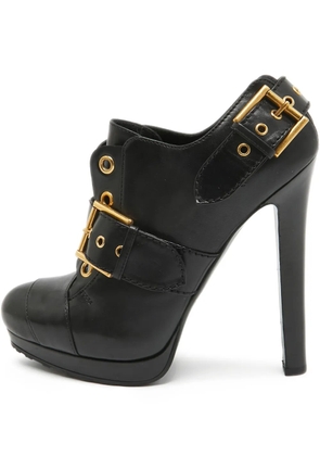 Alexander McQueen Pre-Owned 145mm eyelet-detail buckled boots - Black