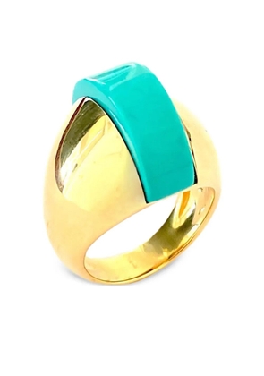 Brooks Brothers 18K yellow gold Linea Alta turquoise ring