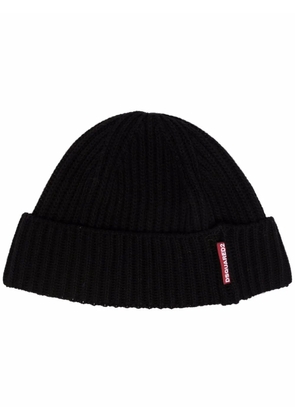DSQUARED2 ribbed-knit beanie hat - Black