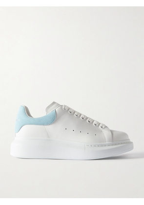 MCQUEEN - Suede-trimmed Leather Exaggerated-sole Sneakers - White - IT34,IT34.5,IT35,IT35.5,IT36,IT36.5,IT37,IT37.5,IT38,IT38.5,IT39,IT39.5,IT40,IT40.5,IT41,IT41.5,IT42