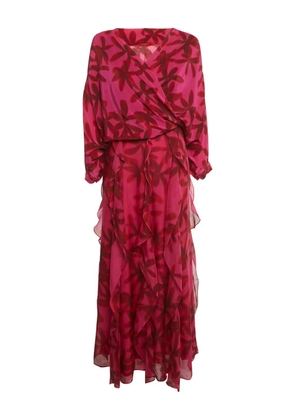 Carolina Herrera Vintage silk floral-print maxi dress - Pink