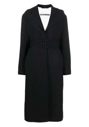 Jil Sander long-sleeve belted wool coat - Blue