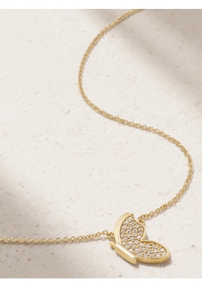 Sydney Evan - Small Flying Butterfly 14-karat Gold Diamond Necklace - One size