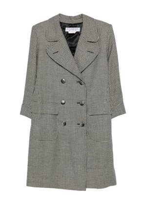 Saint Laurent Pre-Owned 1990 houndstooth-pattern double-breasted coat - Black