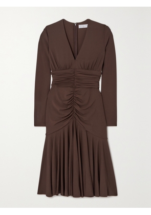 MICHAEL KORS COLLECTION - Ruched Stretch-jersey Midi Dress - Brown - US0,US2,US4,US6,US8,US10,US12,US14