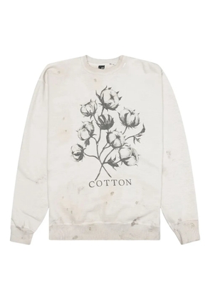 SAINT MXXXXXX cotton-print long-sleeves sweatshirt - Grey