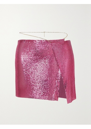 ROSANTICA - Mermaid Chainmail Mini Skirt - Pink - One size