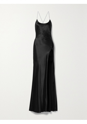 MICHAEL LO SORDO - Crystal-embellished Silk-satin Gown - Black - US00,US0,US2,US4,US6,US8,US10,US12