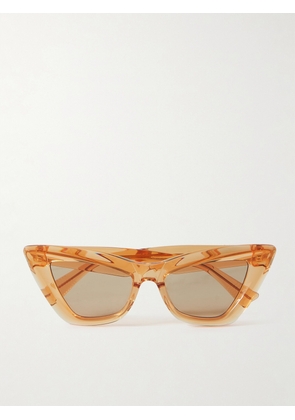 BOTTEGA VENETA EYEWEAR - Edgy Cat-eye Recycled-acetate Sunglasses - Orange - One size