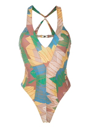 Amir Slama metallic stitching swimsuit - Multicolour
