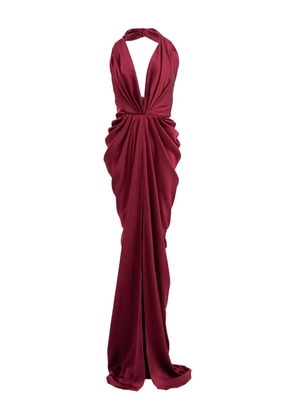 Ana Radu draped halterneck maxi dress - Red