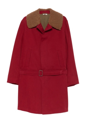 Romeo Gigli Pre-Owned 1990s shearling belted coat - Red