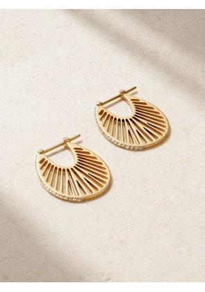 L’Atelier Nawbar - Flat Ray Large 18-karat Gold Diamond Hoop Earrings - One size