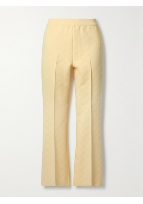 HIGH SPORT - Kick Cropped Stretch-cotton Flared Pants - Yellow - x small,small,medium,large,x large