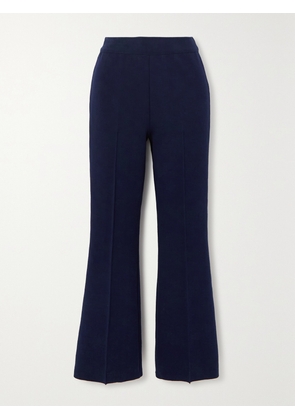 HIGH SPORT - Kick Cropped Stretch-cotton Flared Pants - Blue - x small,small,medium,large,x large
