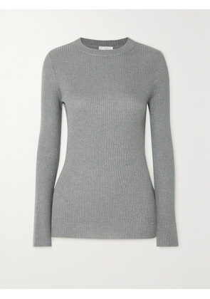 Brunello Cucinelli - Ribbed Metallic Cashmere-blend Sweater - Gray - xx small,x small,small,medium,large,x large,xx large