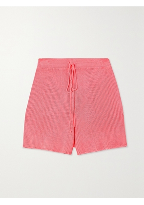 Calle Del Mar - + Net Sustain Ribbed-knit Shorts - Pink - x small,small,medium,large