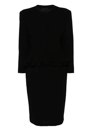 Versace Pre-Owned 1990s ruffle-detail skirt suit - Black