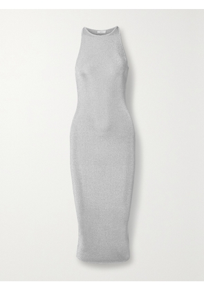 A.L.C. - Ashley Metallic Knitted Midi Dress - Silver - x small,small,medium,large,x large