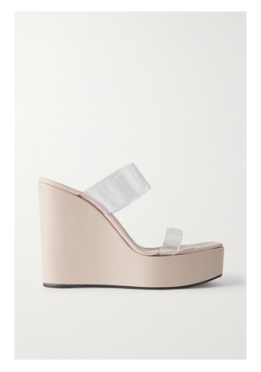 GIUSEPPE ZANOTTI - Zanilla Pvc And Leather Wedge Sandals - White - IT34,IT35,IT36,IT36.5,IT37,IT37.5,IT38,IT38.5,IT39,IT39.5,IT40,IT40.5,IT41,IT41.5,IT42