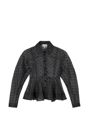 GANNI polka-dot peplum jacket - Black