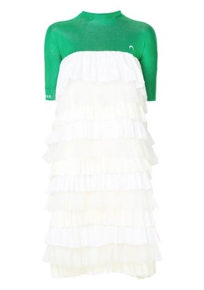 Marine Serre pleated tier color blocked dress - Multicolour