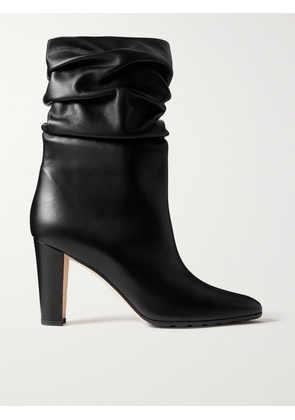 Manolo Blahnik - Calasso 90 Leather Ankle Boots - Black - IT34,IT34.5,IT35,IT35.5,IT36,IT36.5,IT37,IT37.5,IT38,IT38.5,IT39,IT39.5,IT40,IT40.5,IT41,IT41.5,IT42,IT42.5,IT43