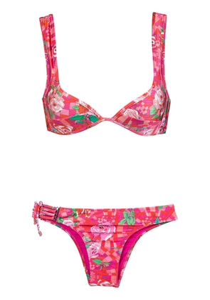 Amir Slama floral print bikini set - Pink