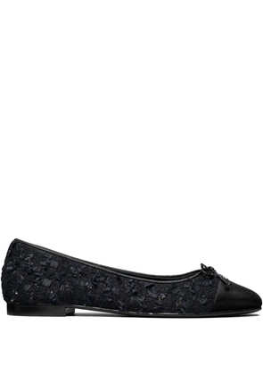 Tory Burch tweed cap-toe ballet flats - Blue