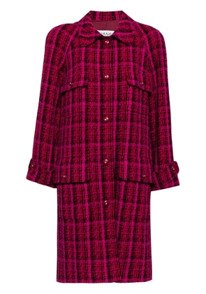 CHANEL Pre-Owned 1995 checked single-breasted coat - Pink