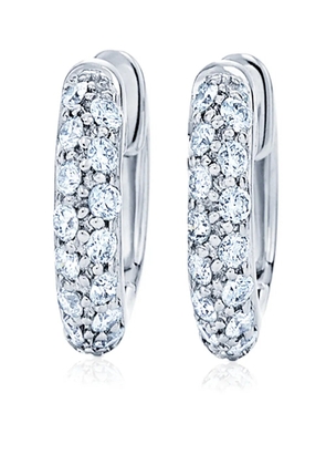 KWIAT 18kt white gold petite Moonlight pavé diamond hoop earrings - Silver