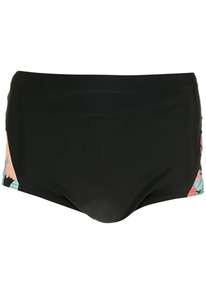 Amir Slama print Hibiscus swimming trunks - Black