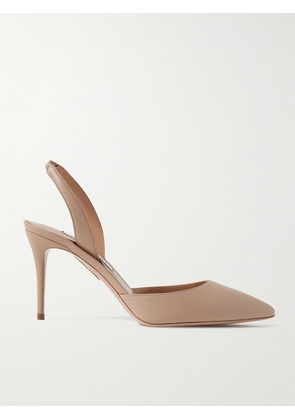 Aquazzura - So Nude 85 Leather Slingback Pumps - Neutrals - IT34,IT35,IT35.5,IT36,IT36.5,IT37,IT37.5,IT38,IT38.5,IT39,IT39.5,IT40,IT40.5,IT41,IT41.5,IT42
