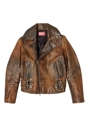 Diesel L-Eon leather jacket - Brown